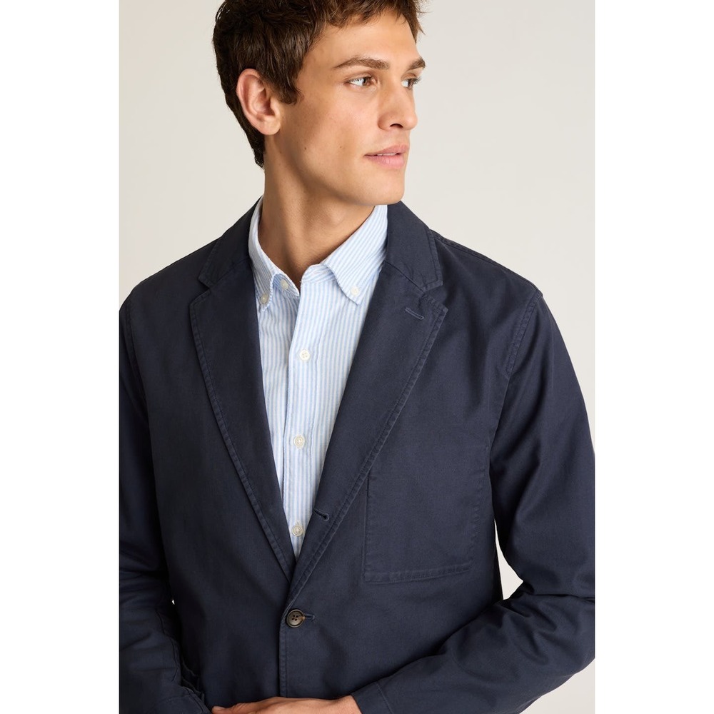 Bonobos Jetsetter Washed Blazer Men's Large Navy Cotton Unstructured Sport Coat